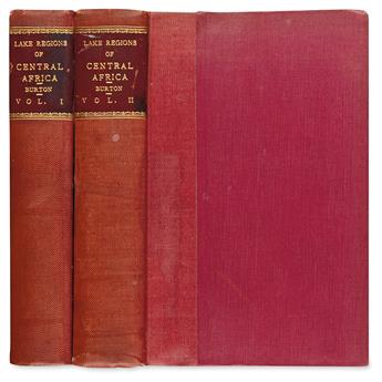 TRAVEL  BURTON, RICHARD F., Sir. The Lake Regions of Central Equatorial Africa.  2 vols.  1860